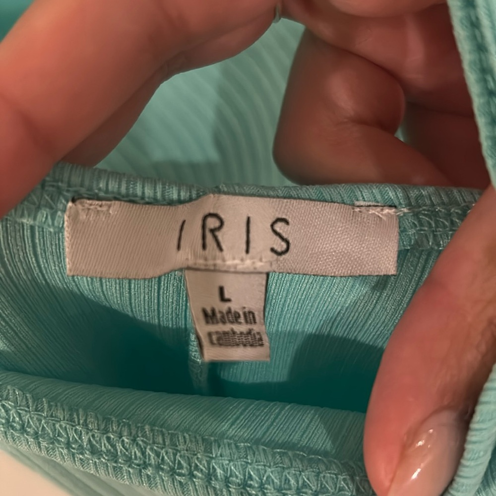 Teal Ribbed Halter Bodycon Dress - Picture 4 of 4